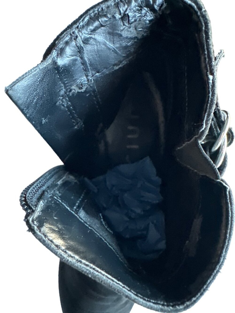 Unisa Black Ankle Bootie Faux Suede Side Zip Silver Hardware Size 7.5 - Picture 10 of 11